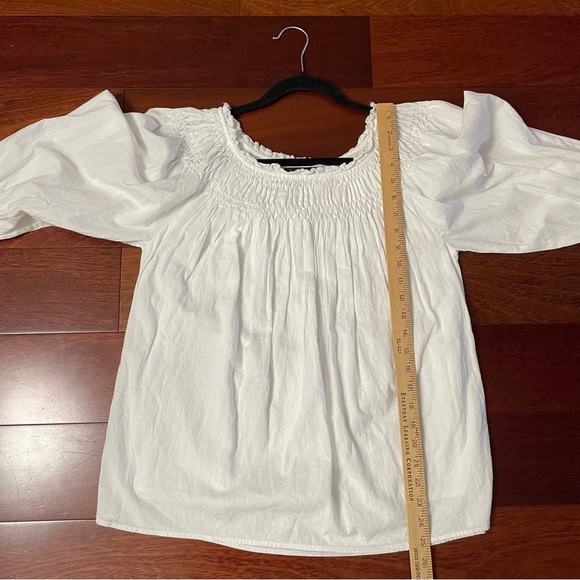Lauren Ralph Lauren Pintuck Peasant Blouse Top Puff Sleeve Cottagecore SP B23 - Picture 7 of 8